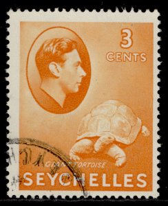 Seychelles Gvi SG136a, 3c Orange, Very Well Used-