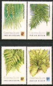 Christmas Island 1989 Sc 238-41 Ferns Flora Plant Stamps MNH