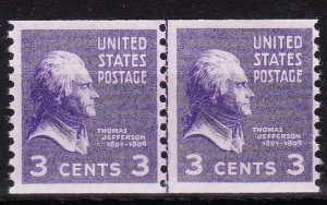 MOstamps - US Scott #842 Mint OG NH Coil Line Pair - Lot # HS-F355