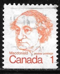 Canada 586as: 1c John Alexander Macdonald, used, F-VF