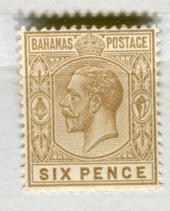 BAHAMAS; 1912 early GV issue fine Mint hinged Shade of 6d. value 