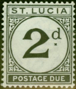 St. Lucia 1933 2d Black SGD4 Fine Lightly Mtd Mint