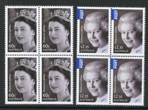 Australia SG3756/7 2012 Diamond Jubilee Blocks of 4 U/M