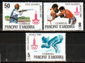 Spanish Andorra 1980 LAKE PLACID OLYMPIC set Perforated Mint (NH) VF