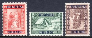 Ruanda-Urundi - Scott #B3//B5 - MH - SCV $4.50