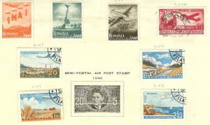 ROMANIA 8 DIFFERENT AIR POST