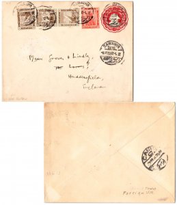 Egypt 1m Boats on Nile (3) and 2m Cleopatra on 5m Sphinx Envelope 1922 Dawawi...