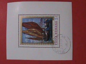 ROMANIA STAMP:  FAMOUS PAINTING BY N. DARASCU -YACHT  CTO S/S SHEET