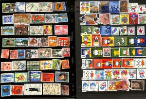 Japan Stamp Collection on 10 Stock Pages Plus On Paper Lot, Huge Selection (DG)