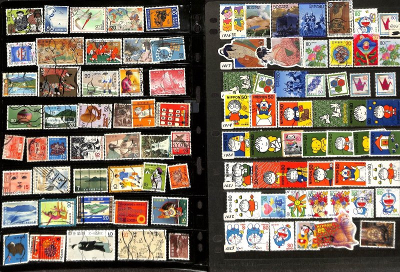 Japan Stamp Collection on 10 Stock Pages Plus On Paper Lot, Huge Selection (DG)
