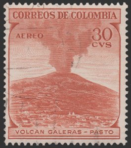 COLOMBIA YEAR 1954 AIRMAIL STAMP SCOTT # C244. USED. # 4