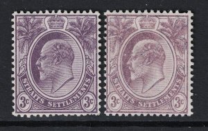 Straits Settlements SG# 128 & 128a Mint Light Hinged - S20338