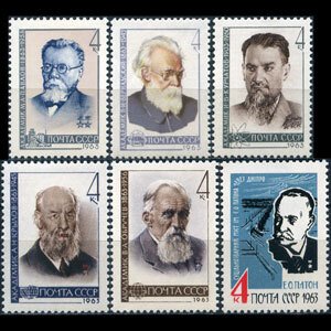 RUSSIA 1963 - Scott# 2710-5 Scientists Set of 6 NH one LH thin