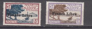 J25606 JLstamps 1941 new caledonia mh #219,222 ovpt,s