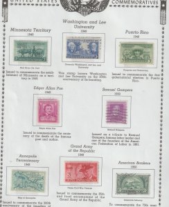 U.S. page of stamps