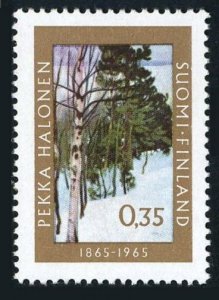 Finland 436 two stamps,MNH.Michel 607. Painter Pekka Halonen.Winter Day.1965.