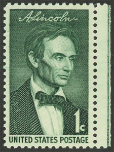 US 1113 MNH : : 1¢ Beardless Lincoln