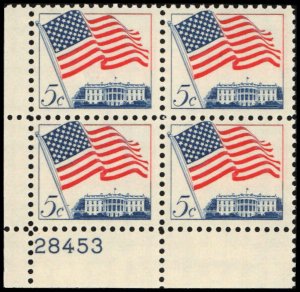 US #1208a U.S. FLAG MNH LL PLATE BLOCK #28453