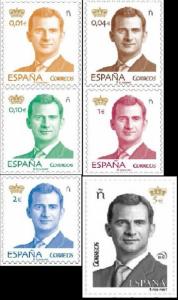 ESPAGNE SPANIEN SPAGNA SPAIN ESPAÑA 2015 KING FELIPE VI SET 6V. ED 4944-49 Y...