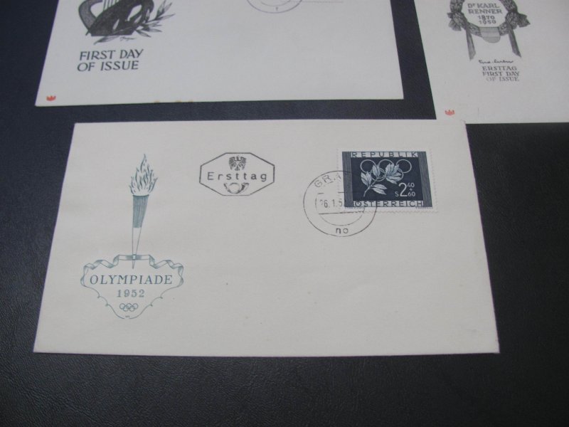 AUSTRIA 1950S 5 FDC   XF (100)