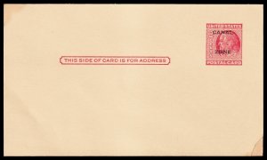 Canal Zone Scott UX11 Stamped Post Card (1952) Mint F Q
