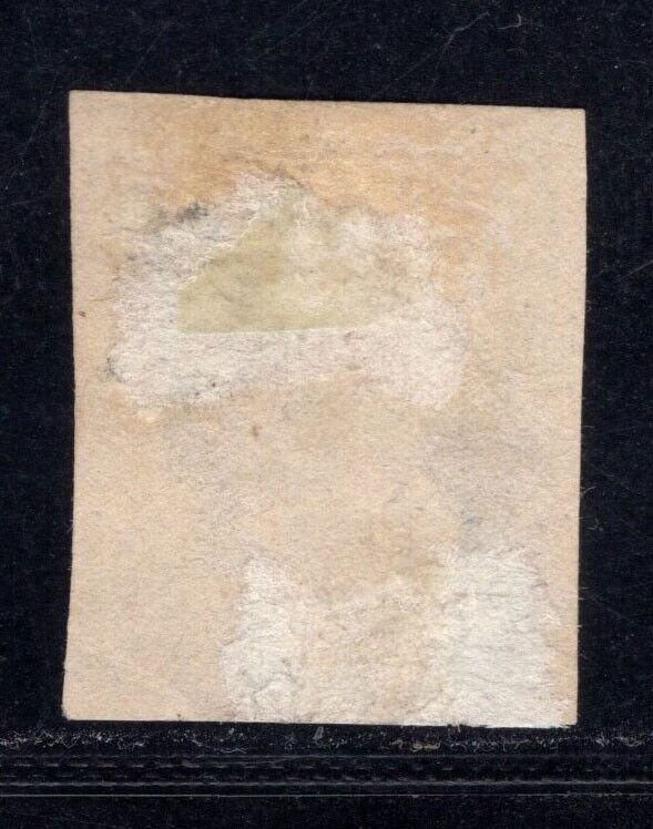 MOMEN: TRINIDAD SG # 13 1852 IMPERF YELLOWISH PAPER USED £2,000 LOT #68741*