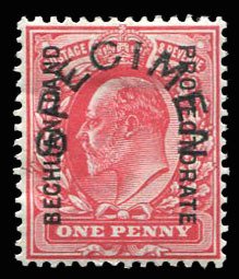 Bechuanaland Protectorate #77S (SG 68s) Cat£65, 1904 1p scarlet, overprinted...