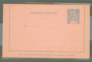 French Guiana  1901 25c blue on pink, edges not stuck