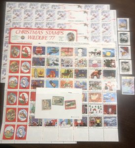 Lot of various Christmas Seal Sheets & Singles - including 1922 1931 1947 - 1989