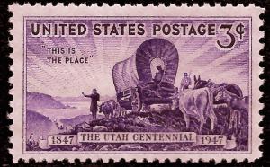 Sc 950    3¢ Utah Centennial Single, MNH