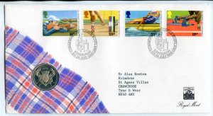 Royal Mint Coin Cover-1986 Commonwealth Games With BU £2 Commemorative Coi 