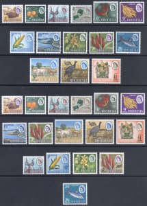 Rhodesia 1966-8 1d - £1 Pictorial-3 SETS Scott 223-236+a's+245-248a MNH Cat $83