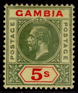 GAMBIA GV SG102, 5s green & red/pale yellow, LH MINT. Cat £140.