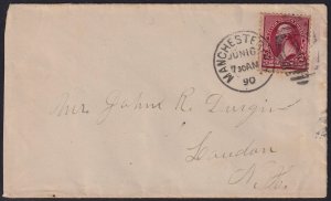 USA - 1890 - Scott #220 - used on cover - MANCHESTER N.H. pmk