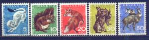 Switzerland #B360-4 MNH Set, Wild Animals