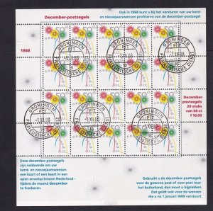 Netherlands   #739  cancelled  1988 sheet Christmas