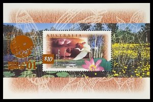 Australia 2001 Sc 1535d Kakadu Wetlands Overprint Copper Bird Egret CV $29