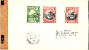 Grenada 1/2d Grand Anse Beach and 1 1/2d Grand Etang (2) 1943 G.P.O. Grenada,...