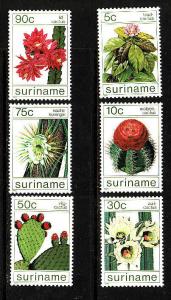 Suriname-Sc#697-702-unused NH set-Cacti-1985-