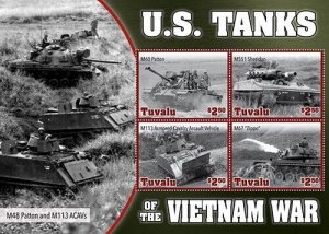 Tuvalu 2020 - Tanks Marines Military Vietnam War - Sheet of 4 Stamps - MNH