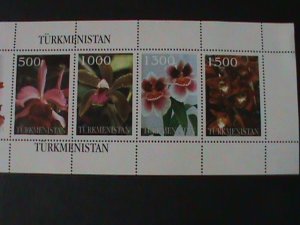 ​TURKMENISTAN- LOVELY BEAUTIFUL ORCHID FLOWER SHEET MNH-VF HARD TO FIND