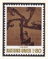 United Nations Geneva  #29  MNH  1972    Art  80c