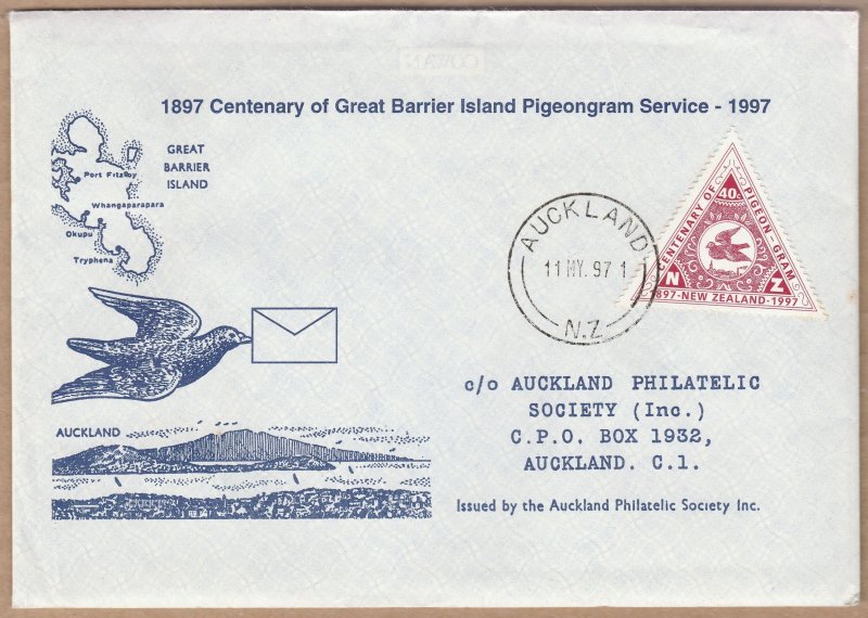 New Zealand 1997 Pigeon Post Cover