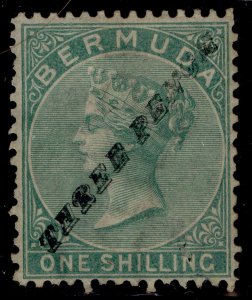 BERMUDA QV SG13, 3d on 1s green, M MINT. Cat £2500. CERT