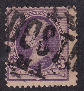 1890 Sc 221 3c purple used single Boston MA clear cancel