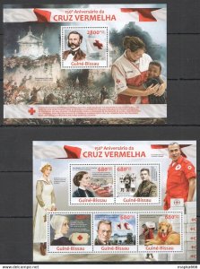 2013 Guinea-Bissau Red Cross Cruz Vermelha Kb+Bl ** Stamps St1214