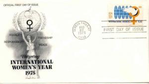 1975  Women's Year Sc 1571 Women's Hall of Fame 1st cachet