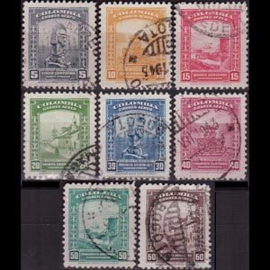 COLOMBIA 1941 - Scott# C121-8 History 5-60c Used