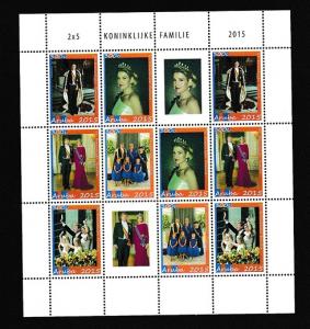 Aruba  #445-449   MNH  2015   sheet  with 2 sets of 5  dutch Royalty