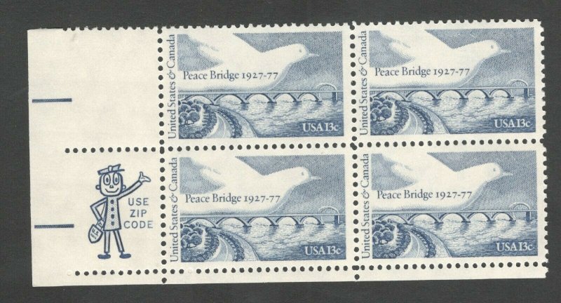 1721 Peace Bridge Zip Block Mint/nh (Free Shipping)